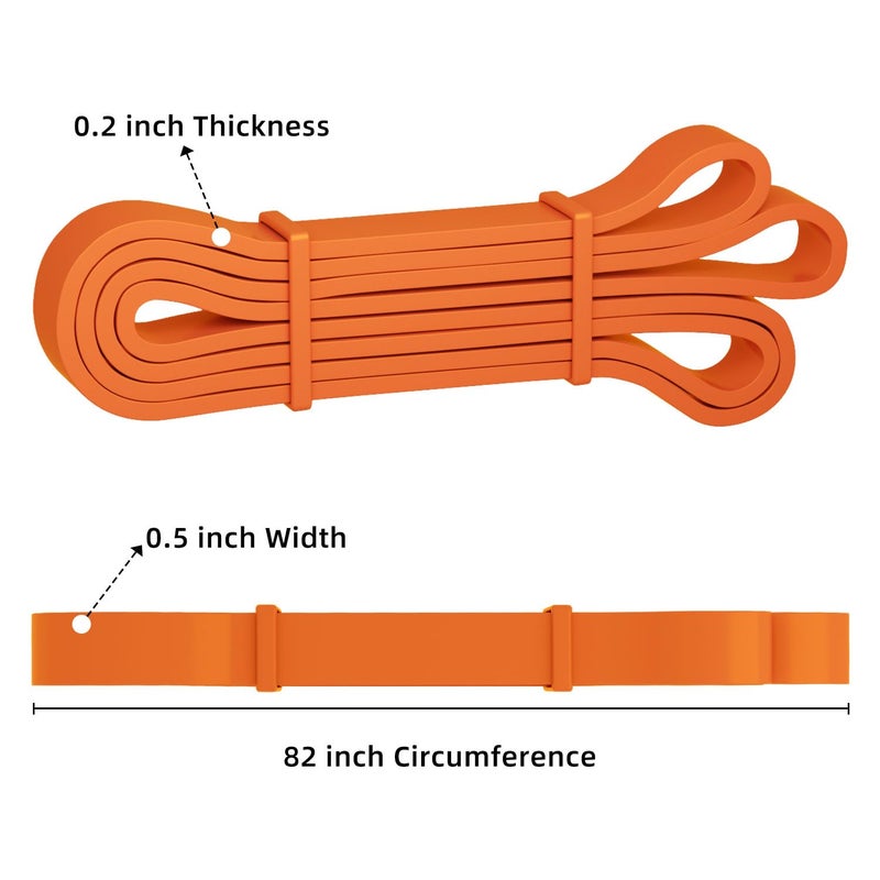 WSAKOUE Resistance Bands, Pull Up Bands, Pull Up Assist Band Exercise Bands for Men & Women Working Out, Body Stretching, Physical Therapy, Muscle Training - Orange - Image 2